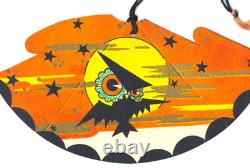 Vintage 6 Unused Art Deco Halloween Bridge Tally Place Card Owl Hallmark 1920s