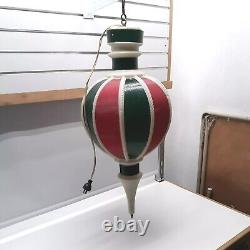 Vintage 60s BECO Red And Green Plastic Blow Mold Hanging Christmas Ornament