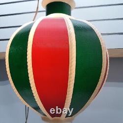 Vintage 60s BECO Red And Green Plastic Blow Mold Hanging Christmas Ornament