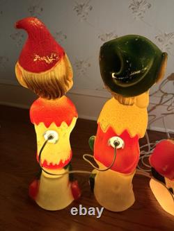 Vintage'66 Judith Novelty Elf Blow Mold Trio Light Up Christmas Decorations 17