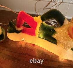 Vintage'66 Judith Novelty Elf Blow Mold Trio Light Up Christmas Decorations 17