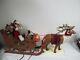 Vintage Animated Lighted Large 36 Santa Sleigh Rudolph Holiday Creations 2 Pcs
