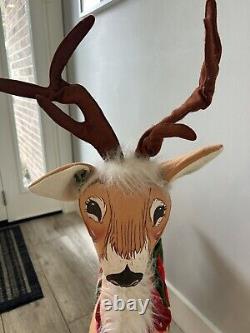 Vintage Annalee EXTRA EXTRA LARGE Reindeer withChristmas saddle 1995 RARE