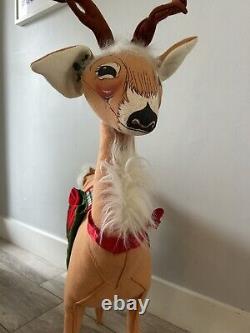 Vintage Annalee EXTRA EXTRA LARGE Reindeer withChristmas saddle 1995 RARE