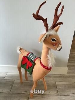 Vintage Annalee EXTRA EXTRA LARGE Reindeer withChristmas saddle 1995 RARE