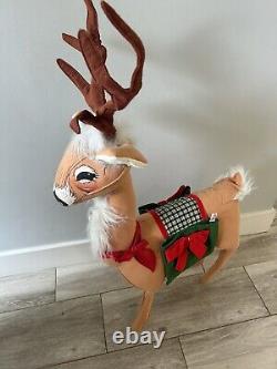 Vintage Annalee EXTRA EXTRA LARGE Reindeer withChristmas saddle 1995 RARE