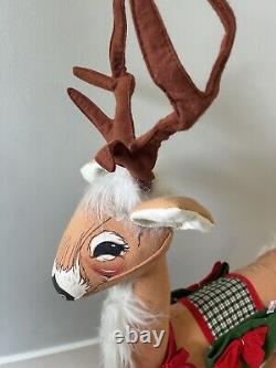 Vintage Annalee EXTRA EXTRA LARGE Reindeer withChristmas saddle 1995 RARE