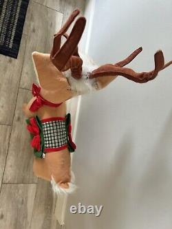 Vintage Annalee EXTRA EXTRA LARGE Reindeer withChristmas saddle 1995 RARE