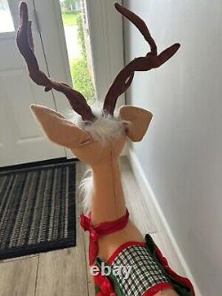 Vintage Annalee EXTRA EXTRA LARGE Reindeer withChristmas saddle 1995 RARE