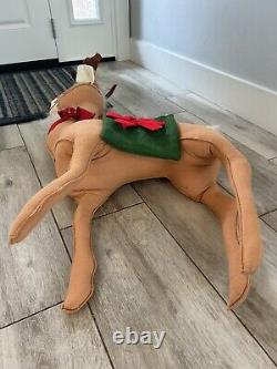 Vintage Annalee EXTRA EXTRA LARGE Reindeer withChristmas saddle 1995 RARE