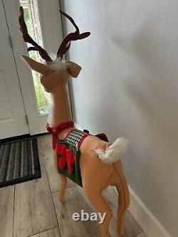 Vintage Annalee EXTRA EXTRA LARGE Reindeer withChristmas saddle 1995 RARE