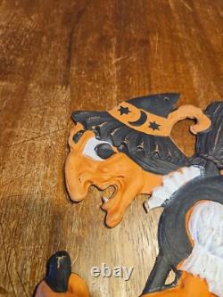 Vintage Antique Halloween 15.5 Witch Germany Embossed Diecut 1920s
