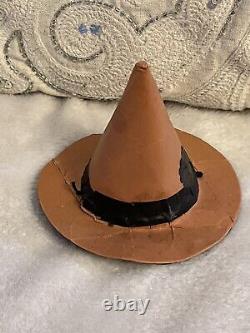 Vintage Antique Halloween Witch Hat Party Favor C 1920 4 High Orange Black