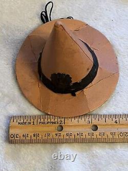 Vintage Antique Halloween Witch Hat Party Favor C 1920 4 High Orange Black