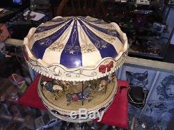 Vintage Antique Mr Christmas Carousel Rare Design Works Great