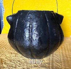 Vintage Antique Papier Mache Halloween Black Scaredy Cat Candy Container Lantern