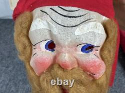 Vintage Antique Santa Claus Costume Suit Gauze Painted Mask Long Brown Beard