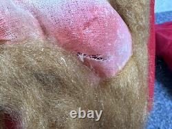 Vintage Antique Santa Claus Costume Suit Gauze Painted Mask Long Brown Beard