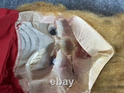 Vintage Antique Santa Claus Costume Suit Gauze Painted Mask Long Brown Beard