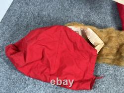 Vintage Antique Santa Claus Costume Suit Gauze Painted Mask Long Brown Beard