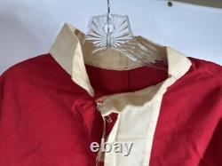 Vintage Antique Santa Claus Costume Suit Gauze Painted Mask Long Brown Beard