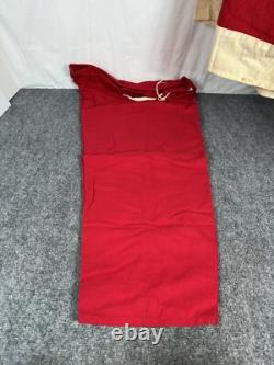 Vintage Antique Santa Claus Costume Suit Gauze Painted Mask Long Brown Beard