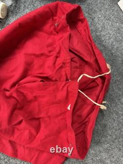 Vintage Antique Santa Claus Costume Suit Gauze Painted Mask Long Brown Beard