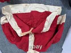 Vintage Antique Santa Claus Costume Suit Gauze Painted Mask Long Brown Beard