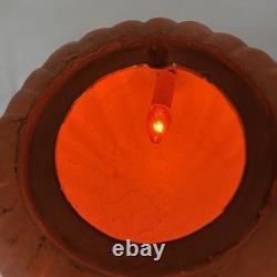 Vintage Atlantic Ceramic Lighted 10 Pumpkin Jack O Lantern Halloween RARE