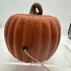 Vintage Atlantic Ceramic Lighted 10 Pumpkin Jack O Lantern Halloween RARE