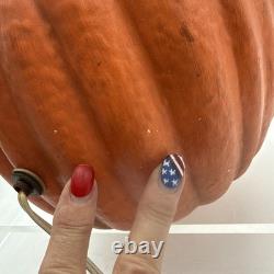 Vintage Atlantic Ceramic Lighted 10 Pumpkin Jack O Lantern Halloween RARE