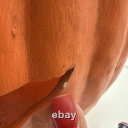 Vintage Atlantic Ceramic Lighted 10 Pumpkin Jack O Lantern Halloween RARE