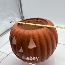 Vintage Atlantic Ceramic Lighted 10 Pumpkin Jack O Lantern Halloween RARE