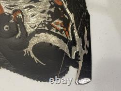 Vintage Beistle Diecut Owl Squirrel Moon Silver Foil Black Orange 1932