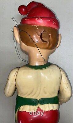 Vintage Blow-Mold 23 Tall Standing Christmas Elf