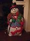 Vintage Blow Mold Snowman Santa's Best Christmas Large Outdoor Light 43 Tall