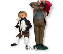 Vintage Byers Choice Christmas Caroler Bob Cratchit Tiny Tim Mr Fezziwig Scrooge