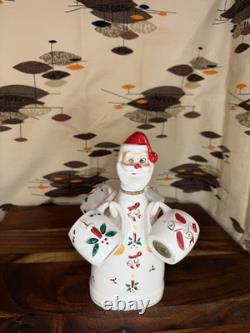 Vintage CAPRI Creations Ceramic Santa Whiskey Decanter Set with mini mugs