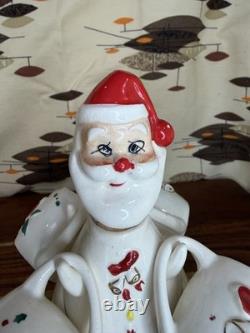Vintage CAPRI Creations Ceramic Santa Whiskey Decanter Set with mini mugs
