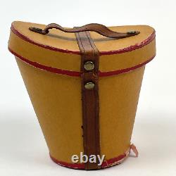 Vintage Candy Container Hat Box Luggage 2 Paper Leather Strap Germany