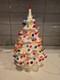 Vintage Ceramic Christmas Tree 12 Tall 7 Wide White Opalescent Signed By Ruth