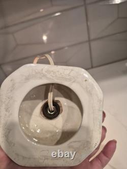 Vintage Ceramic Christmas Tree 12 Tall 7 Wide White Opalescent Signed By Ruth