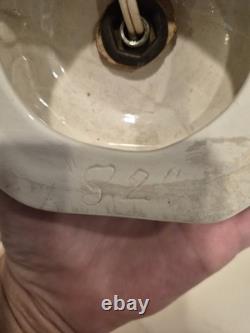 Vintage Ceramic Christmas Tree 12 Tall 7 Wide White Opalescent Signed By Ruth