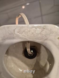 Vintage Ceramic Christmas Tree 12 Tall 7 Wide White Opalescent Signed By Ruth