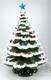 Vintage Ceramic Christmas Tree 22 With Star Snow Flocked Music Box Decoration