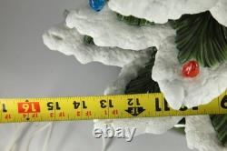 Vintage Ceramic Christmas Tree 22 with Star Snow Flocked Music Box Decoration