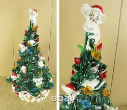 Vintage Ceramic Christmas Tree with Mice WORKS