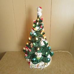 Vintage Ceramic Christmas Tree with Mice WORKS