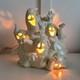 Vintage Ceramic Ghost Huddle Party Halloween Light Up Pile Of Ghosts With Light