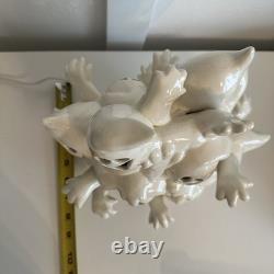 Vintage Ceramic Ghost Huddle Party Halloween Light Up Pile Of Ghosts with Light Vintage Ceramic Ghost Huddle Party Halloween Light Up Pile Of Ghosts with Light